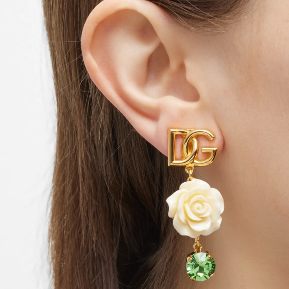 Dolce&Gabbana
DG Rose and Crystal Clip Earrings